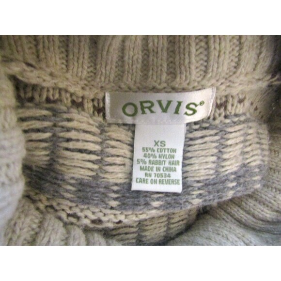 Orvis Brown Cardigan Knit Sweater Shawl Collar Hidden Snap Front Size XS - Picture 7 of 7